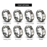 font options for inside engraving on grey turkey rings