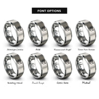 font options for inside engraving on grey turkey rings