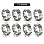font options for inside engraving on gray turkey rings