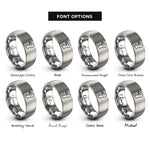 font options for inside engraving on silver turkey rings