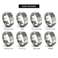 font options for inside engraving on silver turkey rings