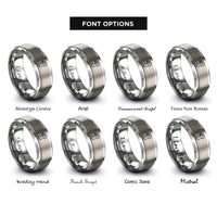 font options for inside engraving on silver turkey rings