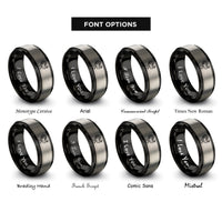 font options for inside engraving on black & gray turkey tom strutting rings