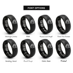 font options for inside engraving on black turkey tom strutting rings