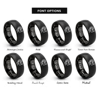 font options for inside engraving on black turkey tom strutting rings