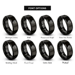 font options for inside engraving on black turkey tom strutting rings