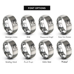 font options for inside engraving on silver turkey tom strutting rings