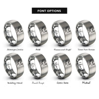 font options for inside engraving on silver turkey tom strutting rings