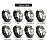 font options for inside engraving on black & grey turkey tracks rings