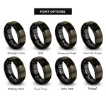 font options for inside engraving on gunmetal & black turkey tracks rings