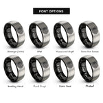 font options for inside engraving on black & silver turks knot rings