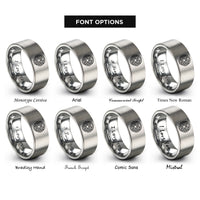font options for inside engraving on silver turks knot rings