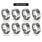 font options for inside engraving on grey turks knot rings