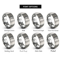 font options for inside engraving on silver turner spatula rings