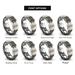 font options for inside engraving on grey turner spatula rings