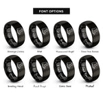font options for inside engraving on black turnout boots rings