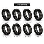 font options for inside engraving on black turnout boots rings