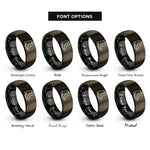 font options for inside engraving on gunmetal & black turnout boots rings