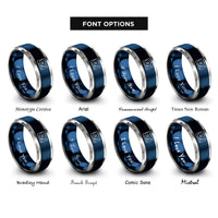 font options for inside engraving on blue & grey turntable rings