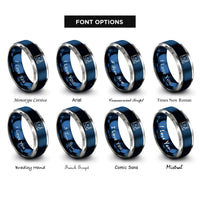 font options for inside engraving on blue & gray turntable rings