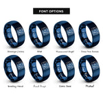 font options for inside engraving on blue turntable rings