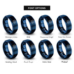 font options for inside engraving on blue turntable rings