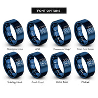 font options for inside engraving on blue turntable rings