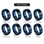 font options for inside engraving on blue turntable rings