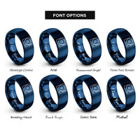 font options for inside engraving on blue turntable rings
