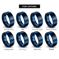 font options for inside engraving on blue turntable rings