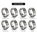 font options for inside engraving on grey turntable rings