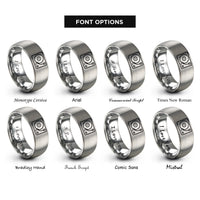 font options for inside engraving on grey turntable rings