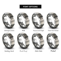 font options for inside engraving on silver turntable rings
