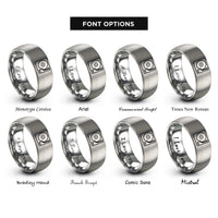 font options for inside engraving on silver turntable rings
