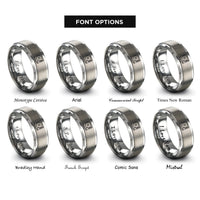 font options for inside engraving on gray turntable rings