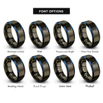 font options for inside engraving on gunmetal & blue turntable rings