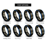 font options for inside engraving on gunmetal & blue turntable rings