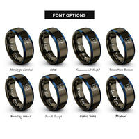 font options for inside engraving on gunmetal & blue turntable rings