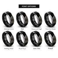 font options for inside engraving on black & silver turntable tonearm rings