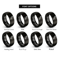 font options for inside engraving on black turntable tonearm rings