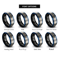 font options for inside engraving on black & blue & silver turret barrels rings