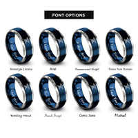 font options for inside engraving on blue & grey turret barrels rings