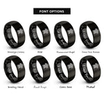 font options for inside engraving on black turtle view rings