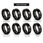 font options for inside engraving on black tuxedo cat icon rings