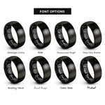 font options for inside engraving on black twelve petal lotus rings