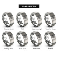 font options for inside engraving on silver twelve petal lotus rings