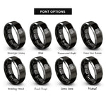 font options for inside engraving on black & grey twin carburetors rings
