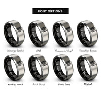 font options for inside engraving on black & grey twin carburetors rings