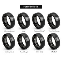 font options for inside engraving on black twin carburetors rings