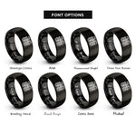 font options for inside engraving on black twin carburetors rings